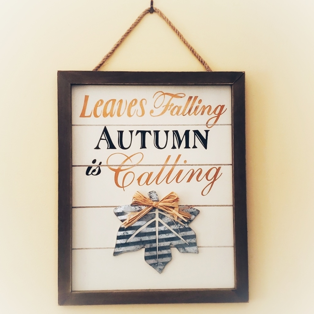 Autumn Fall Mixed Media Wall Art NWT